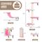 Show in main carousel: Coziwow Wall Mounted Cat Wall Shelves, Set of 5, Pink slide 3 of 7