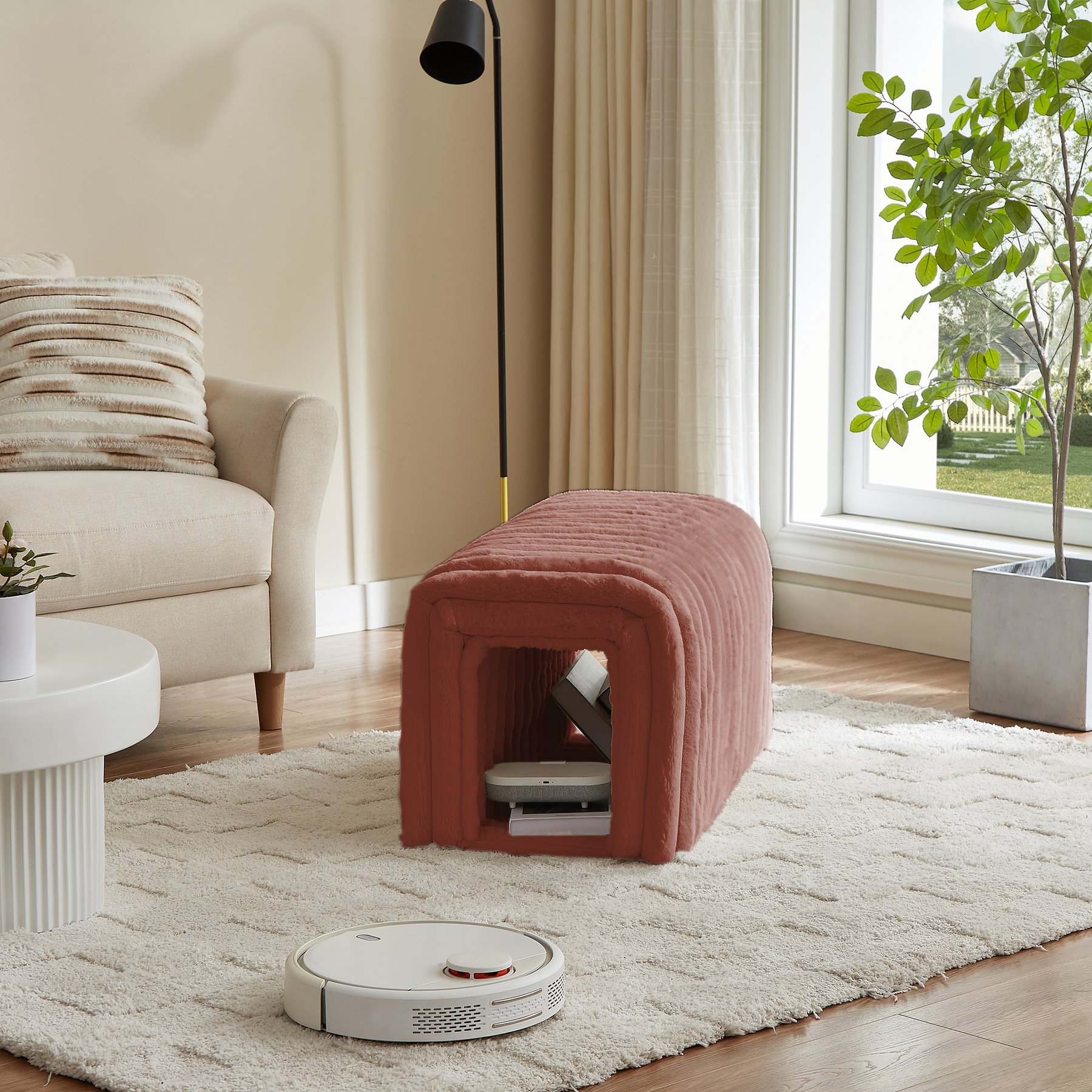 Cesicia Storage Bench Cat House, Rustic Brown