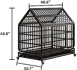 Cesicia Wheeled Metal Dog Crate slide 2 of 6