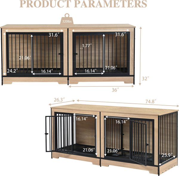 Cesicia 2 Room Furniture Style Dog Crate