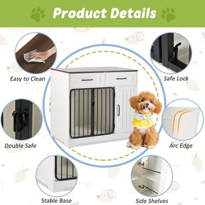 Show full view: Cesicia Indoor Furniture Style Dog Crate with Storage slide 3 of 7