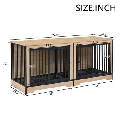 Show full view: Cesicia 2 Room Furniture Style Dog Crate slide 5 of 6