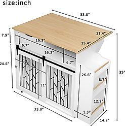 Cesicia Kitchen Island End Table Furniture Style Dog Crate, White slide 2 of 6
