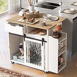 Cesicia Kitchen Island End Table Furniture Style Dog Crate