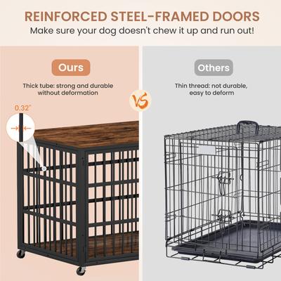 Show full view: Cesicia Wrought Iron Furniture Style Dog Crate slide 5 of 6