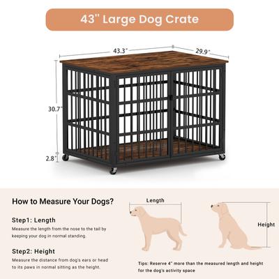 Show full view: Cesicia Wrought Iron Furniture Style Dog Crate slide 2 of 6