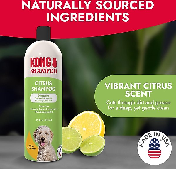 Show full view: KONG Citrus Degreasing Dog Shampoo, 16-oz bottle slide 2 of 7