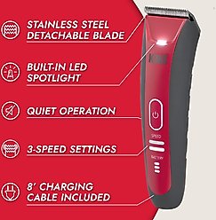 KONG 2-Speed Cordless Dog Grooming Clipper Kit, Grey/Red slide 2 of 6