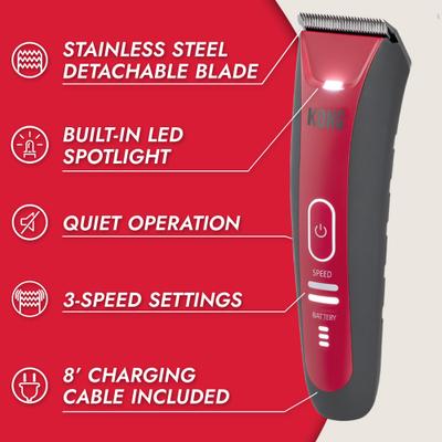 Show full view: KONG 2-Speed Cordless Dog Grooming Clipper Kit, Grey/Red slide 5 of 8