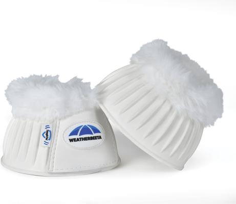Show full view: WeatherBeeta Tough-Tec Prime Fleece Trim Rubber Bell Horse Boots, White/White, Large slide 3 of 6