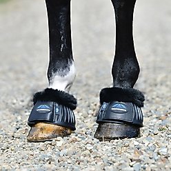 WeatherBeeta Tough-Tec Prime Fleece Trim Rubber Bell Horse Boots, Black/Black, Large