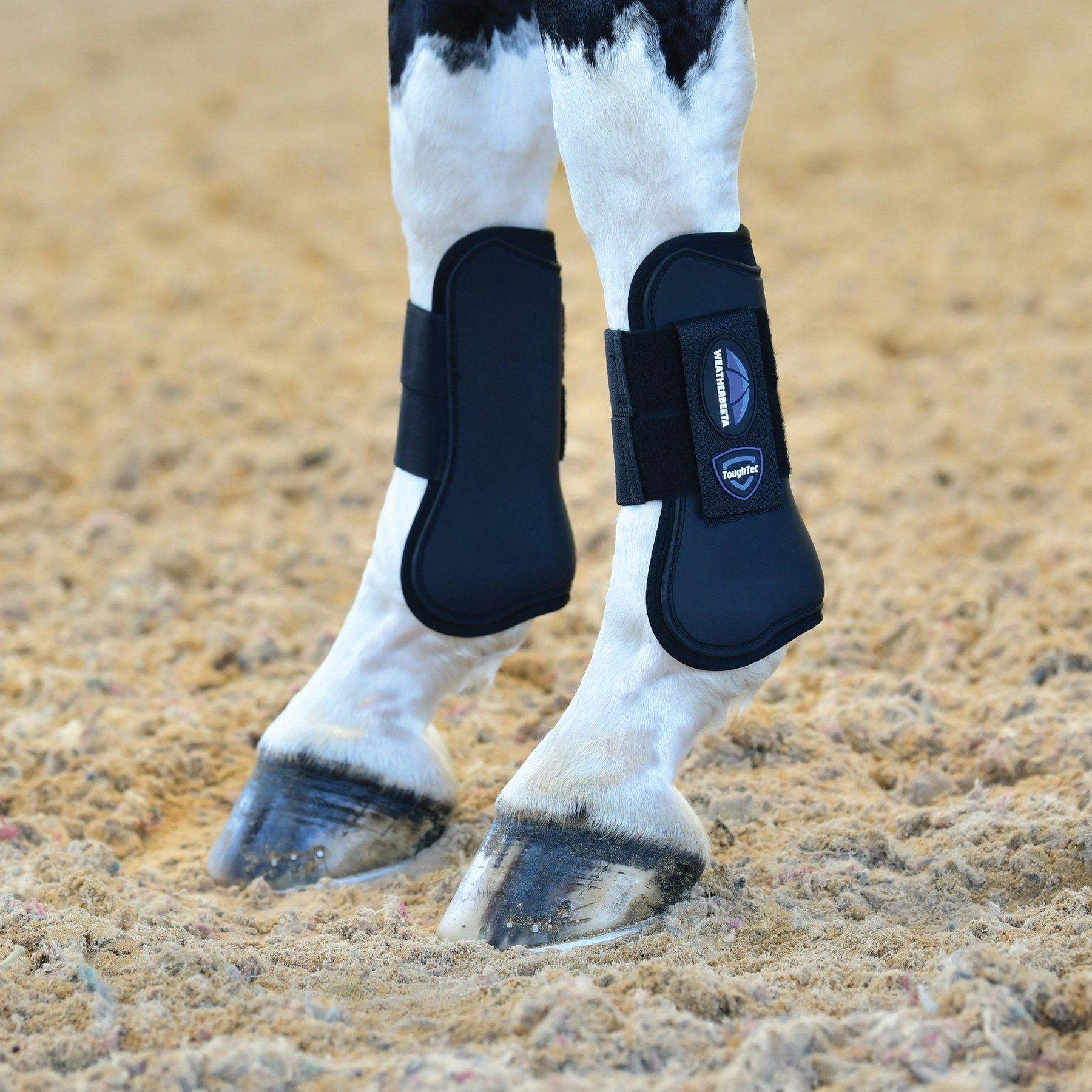 WeatherBeeta Tough-Tec Prime Open Front Horse Boots, Black/Black, Medium
