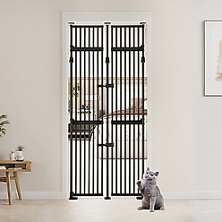 Unipaws Extra Tall Metal Dog & Cat Gate with Height Extension, Black