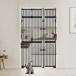 Unipaws Extra Tall Metal Dog & Cat Gate with Width & Height Extension, Black