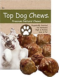 Top Dog Chews Beef Cheek Balls Wrapped with Esophagus Natural Dog Chew Treats, 10 count