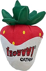 Yeowww! Strawberry Cat Plush Toy with Catnip, White Chocolate