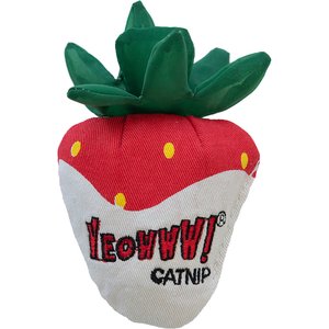 Yeowww! Strawberry Cat Plush Toy with Catnip, White Chocolate