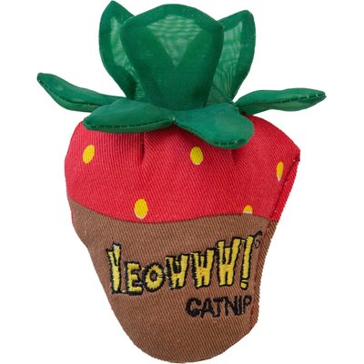 Yeowww! Yeowww! Strawberry Cat Plush Toy with Catnip, Chocolate