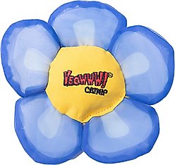 Yeowww! Daisy's Flower Tops Cat Plush Toy with Catnip, Blue