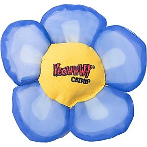 Yeowww! Daisy's Flower Tops Cat Plush Toy with Catnip, Blue