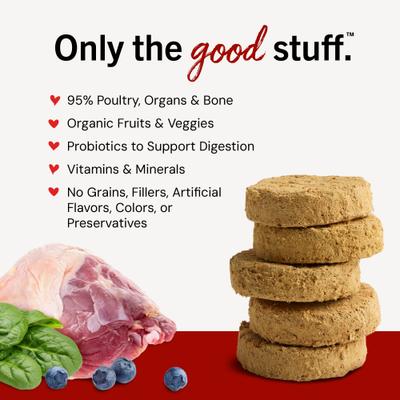 Show full view: Stella & Chewy's Duck Duck Goose Dinner Patties Freeze-Dried Raw Dog Food, 14-oz bag slide 4 of 13