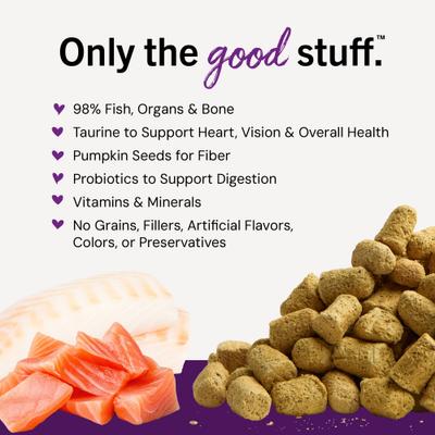 Show full view: Stella & Chewy's Sea-licious Salmon & Cod Dinner Morsels Freeze-Dried Raw Cat Food, 8-oz bag slide 4 of 13