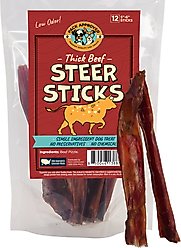 Pack Approved Thick Beef Steer Bully Sticks Natural Dog Chews, 5 to 6-in, 12 count