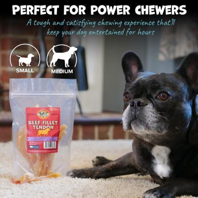 Show full view: Pack Approved Beef Fillet Tendon Natural Dog Chews, 4 to 6-in, 12 count slide 4 of 9