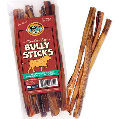 Pack Approved Pack Approved Standard Beef Bully Sticks Natural Dog Chews, 12-in, 8 count