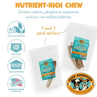 Show full view: Pack Approved Whole Deer Antler Natural Dog Chew, 4 to 5-in, 1 count slide 6 of 8