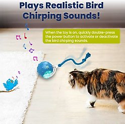 PawsPik Chirp & Chase Motion Activated Cat Ball with LED Lights, Blue slide 2 of 7