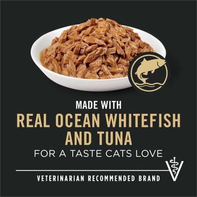 Show full view: Purina Pro Plan Indoor Grilled Ocean Whitefish & Tuna Entrée Wet Cat Food, 3-oz can, case of 24 slide 4 of 13