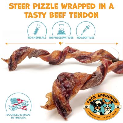 Show full view: Pack Approved Bull Beef Twist Natural Dog Chews, 9-in, 3 count slide 3 of 8