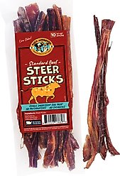 Pack Approved Standard Beef Steer Sticks Natural Dog Chews, 11 to 12-in, 10 count