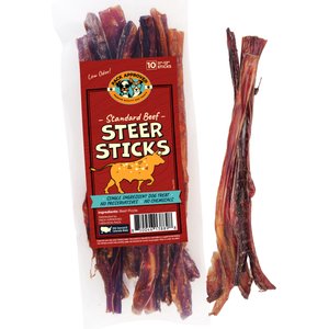 Pack Approved Standard Beef Steer Sticks Natural Dog Chews, 11 to 12-in, 10 count