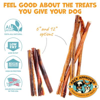 Show full view: Pack Approved Standard Beef Bully Sticks Natural Dog Chews, 6-in, 12 count slide 7 of 9
