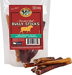Pack Approved Standard Beef Bully Sticks Natural Dog Chews, 6-in, 12 count