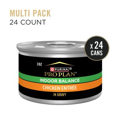Show full view: Purina Pro Plan Indoor Grilled Chicken Entree in Gravy Wet Cat Food, 3-oz can, case of 24 slide 3 of 13