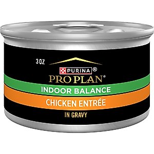 Purina Pro Plan Indoor Grilled Chicken Entree in Gravy Wet Cat Food, 3-oz can, case of 24