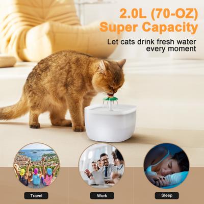 Show full view: Casfuy W7 Multi-directional Streams Quiet Automatic Dog & Cat Water Fountain, 70-oz, White slide 5 of 9