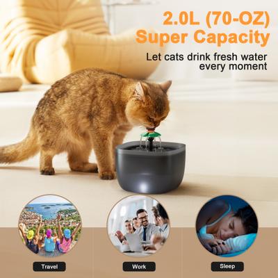 Show full view: Casfuy W7 Multi-directional Streams Quiet Automatic Dog & Cat Water Fountain, 70-oz, Black slide 5 of 8