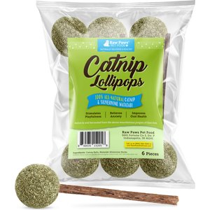 Raw Paws Catnip & Silvervine Lollipops Interactive Cat Toy, 6 count