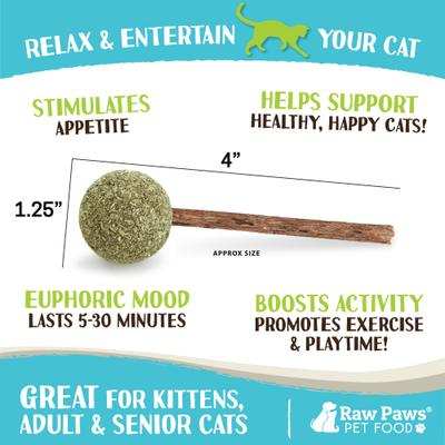Show full view: Raw Paws Catnip & Silvervine Lollipops Interactive Cat Toy, 6 count slide 5 of 8