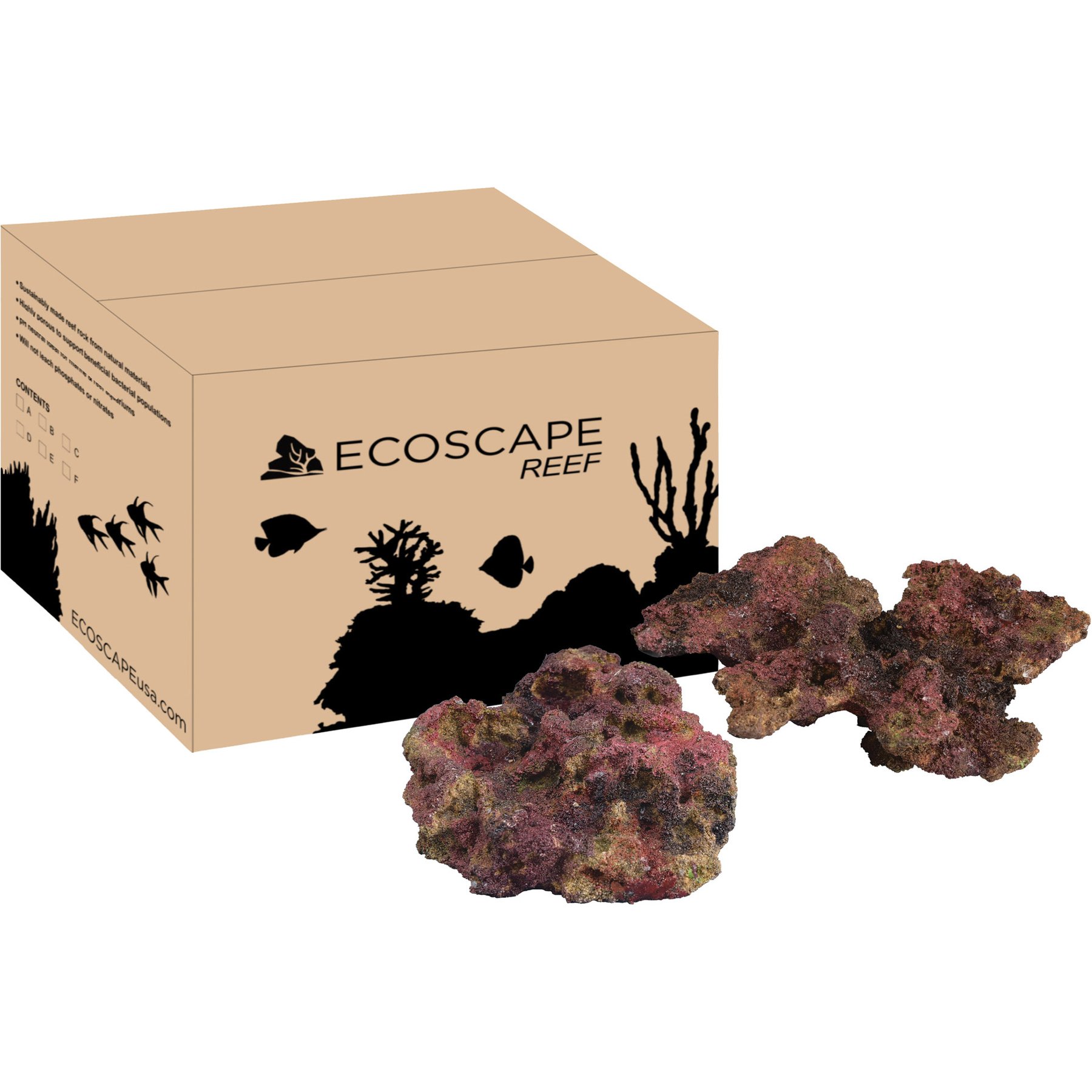 Ecoscape Reef Plate Mix Aquarium Rock, 8 count