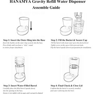 HANAMYA Gravity Refill Dog & Cat Waterer, Light Gray, 11.4-liter