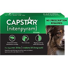 Capstar Flea Oral Treatment for Dogs, over 25 lbs, 6 Tablets