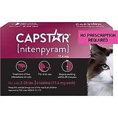 Capstar Flea Oral Treatment for Cats, 2-25 lbs, 6 Tablets