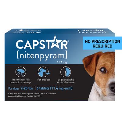 Show full view: Capstar Flea Oral Treatment for Dogs, 2-25 lbs, 6 Tablets slide 1 of 14