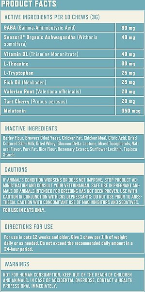 Show full view: Rocco & Roxie Supply Co. Chicken Flavored Calming Chew Supplement for Cats, 3.7-oz bag slide 9 of 10