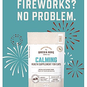 Rocco & Roxie Supply Co. Chicken Flavored Calming Chew Supplement for Cats, 3.7-oz bag